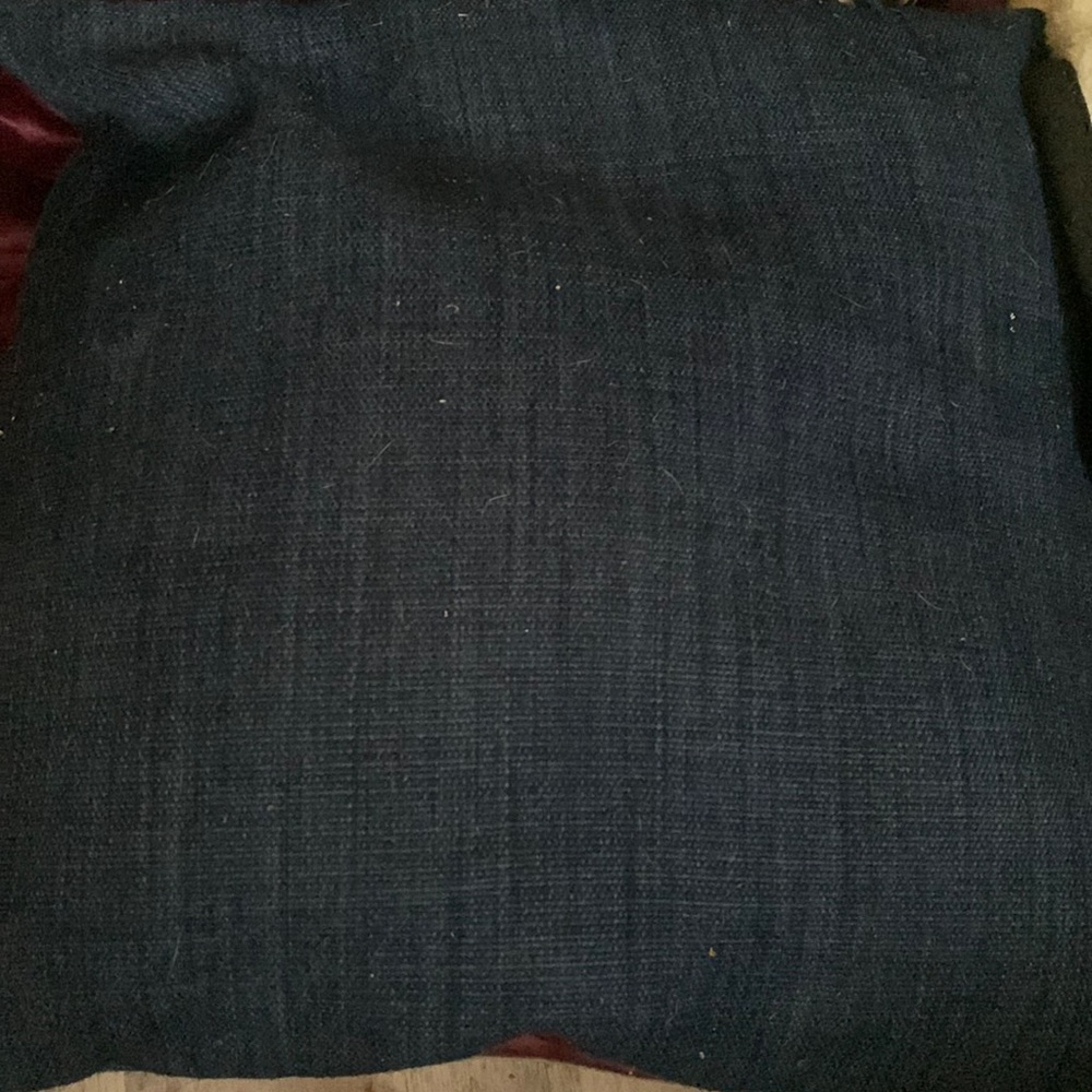 Blue pillow off white